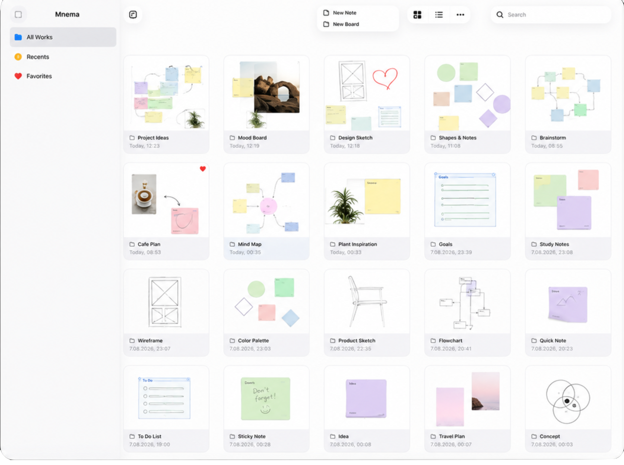 Mena — All Works board library
